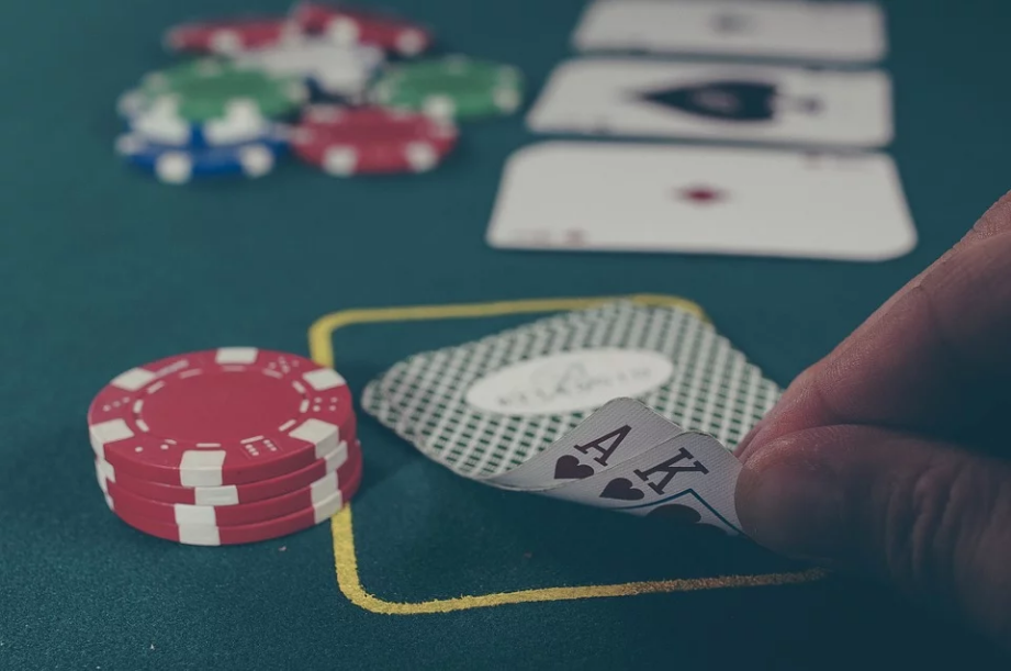 a gambler gambling in a casino